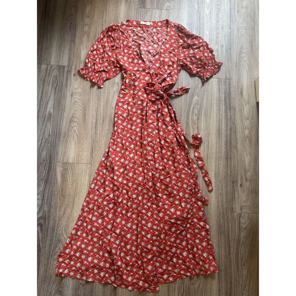 Natural Life Women's large floral wrap maxi dress